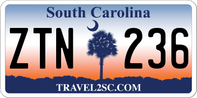 SC license plate ZTN236