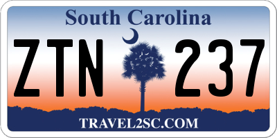 SC license plate ZTN237