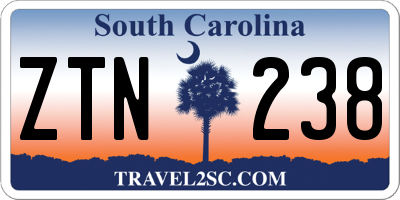 SC license plate ZTN238