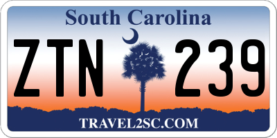 SC license plate ZTN239