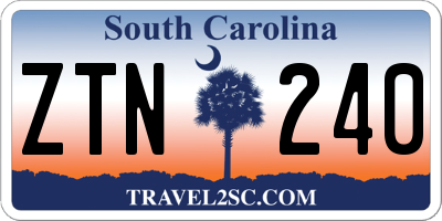 SC license plate ZTN240