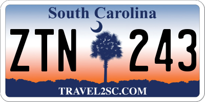 SC license plate ZTN243
