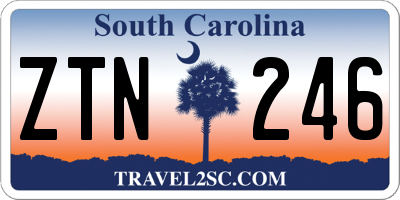 SC license plate ZTN246