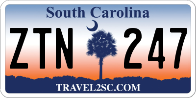 SC license plate ZTN247