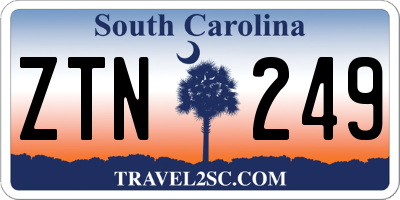 SC license plate ZTN249