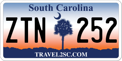 SC license plate ZTN252