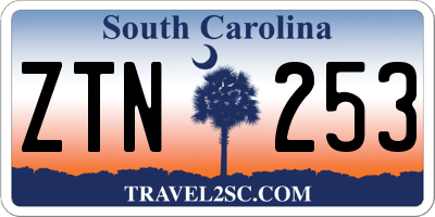 SC license plate ZTN253