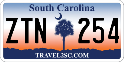 SC license plate ZTN254