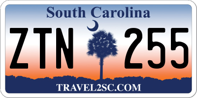 SC license plate ZTN255