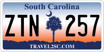 SC license plate ZTN257