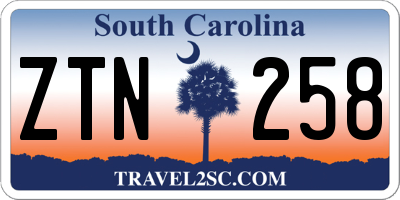 SC license plate ZTN258