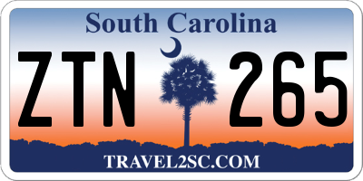 SC license plate ZTN265