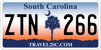 SC license plate ZTN266