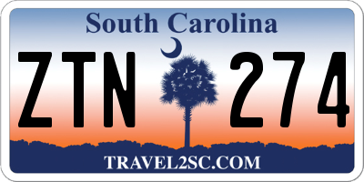 SC license plate ZTN274