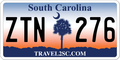 SC license plate ZTN276