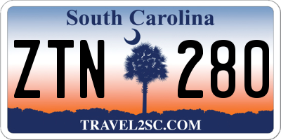 SC license plate ZTN280