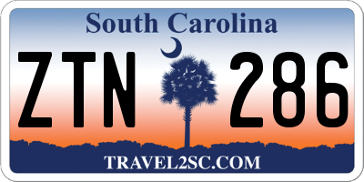 SC license plate ZTN286