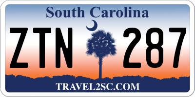 SC license plate ZTN287