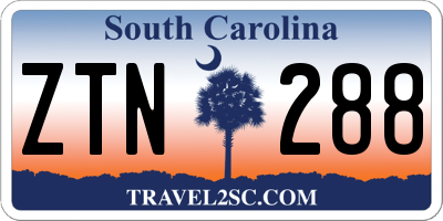 SC license plate ZTN288