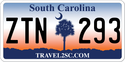 SC license plate ZTN293