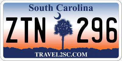 SC license plate ZTN296