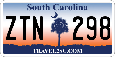 SC license plate ZTN298