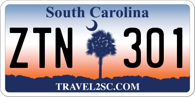 SC license plate ZTN301