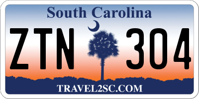 SC license plate ZTN304