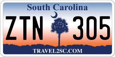 SC license plate ZTN305