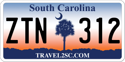 SC license plate ZTN312