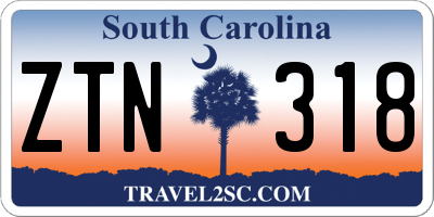 SC license plate ZTN318