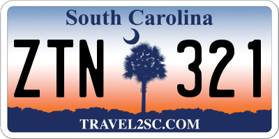 SC license plate ZTN321
