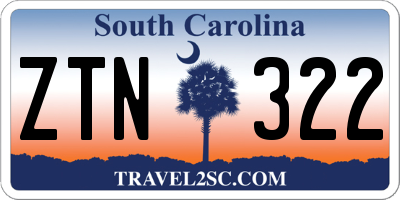 SC license plate ZTN322