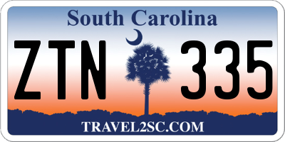 SC license plate ZTN335