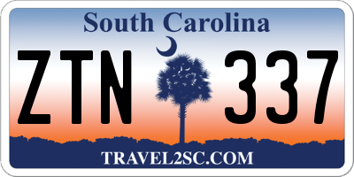 SC license plate ZTN337
