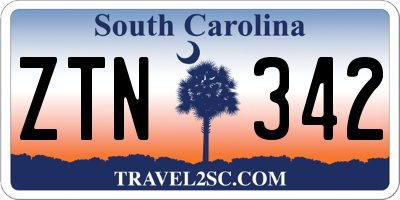 SC license plate ZTN342