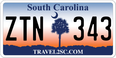 SC license plate ZTN343