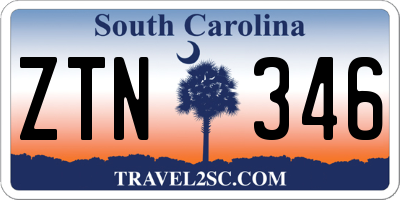 SC license plate ZTN346