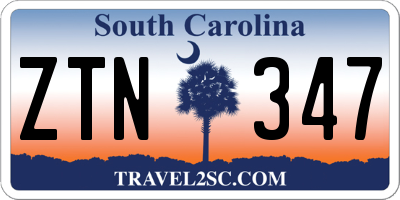 SC license plate ZTN347