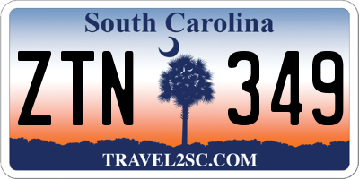 SC license plate ZTN349
