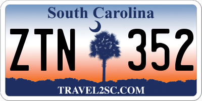 SC license plate ZTN352