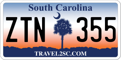 SC license plate ZTN355