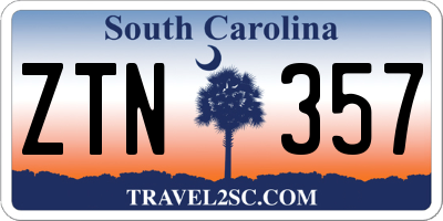 SC license plate ZTN357