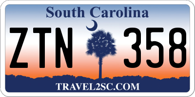 SC license plate ZTN358