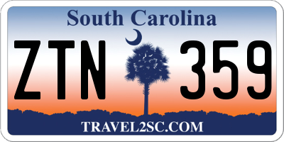SC license plate ZTN359