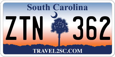 SC license plate ZTN362