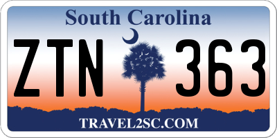 SC license plate ZTN363