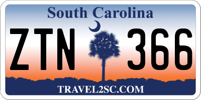 SC license plate ZTN366