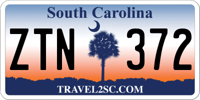 SC license plate ZTN372
