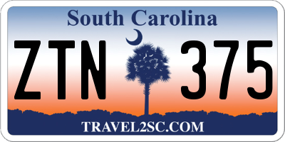 SC license plate ZTN375